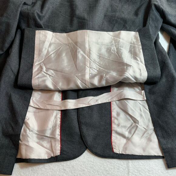 Brooks Brothers Suit Jacket Mens 42L Blue Gray Red Fleece Tollegno 1900 Wool - Picture 8 of 10